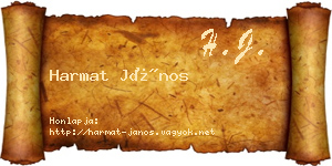 Harmat János névjegykártya